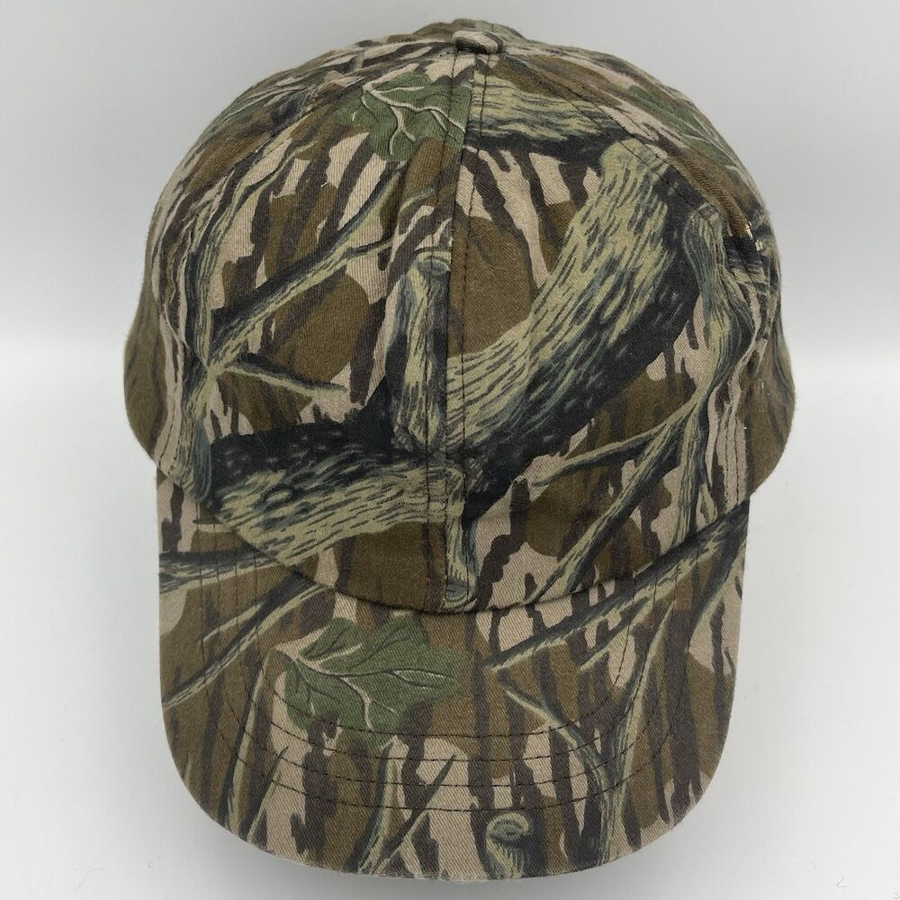 Vintage Mossy Oak Tree Stand Camo Whitewater Outdoors Ear Flap Hunting Hat Sz L